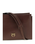 PINKO Brown Calf Leather Bos Taurus Shoulder Bag