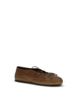 Miu Miu Brown Lamb Ovis Aries Aries Ballet Flats