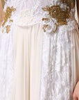 Dolce & Gabbana Ivory Lace Silk Embellished Sleeveless Dress