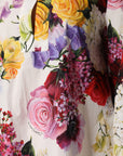 Dolce & Gabbana Multicolor Floral Cotton Longsleeves Midi Dress