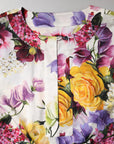 Dolce & Gabbana Multicolor Floral Cotton Longsleeves Midi Dress