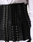 Dolce & Gabbana Black Lace-Up Waist Cincher Bustier Corset Top