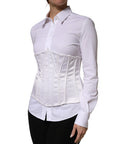 Dolce & Gabbana White Polyamide Waist Cincher Bustier Corset Top