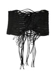 Dolce & Gabbana Black Polyester LaceUp Waist Cincher Corset Top