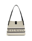 Balmain Beige Cotton Shoulder Bag