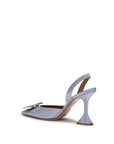 Amina Muaddi Purple Silk High Heel Pumps
