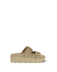 Prada Beige Calf Leather Bos Taurus Platform Sandals