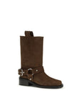 Ganni Brown Recycled Leather Lace-Up Boots