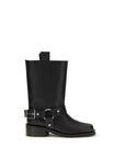 Ganni Black Calf Leather Bos Taurus Flat Boots