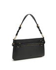 PINKO Black Calf Leather Bos Taurus Shoulder Bag