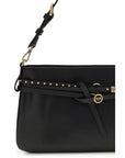 PINKO Black Calf Leather Bos Taurus Shoulder Bag