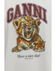 Ganni White Cotton T-Shirt