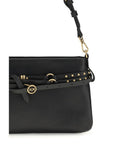 PINKO Black Calf Leather Bos Taurus Shoulder Bag