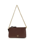 PINKO Brown Calf Leather Bos Taurus Shoulder Bag