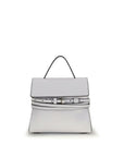 Moschino White Calf Leather Bos Taurus Handbag