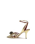 Valentino Garavani Gold Goatskin Stiletto Heel Sandals