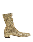 Dolce & Gabbana Gold Sequined Short Boots Stretch Shoes