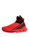 Dolce & Gabbana Red Black Sorrento Socks Sneakers Shoes