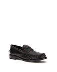 Prada Black Calf Leather Bos Taurus Slip-On Loafers