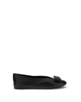 Ferragamo Black Calf Leather Bos Taurus Ballet Flats
