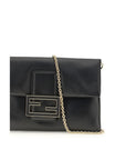 Fendi Black Lamb Ovis Aries Aries Clutch Bag