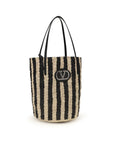 Valentino Garavani Black Raffia Backet Bag
