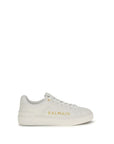 Balmain White Calf Leather Bos Taurus Low Top Sneakers