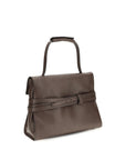 Moschino Brown Calf Leather Bos Taurus Handbag