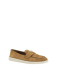 Prada Brown Calf Leather Bos Taurus Slip-On Loafers
