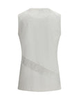 PINKO White Cotton Sleeveles T-Shirt