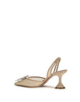 Amina Muaddi Beige Polyester High Heel Pumps
