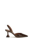 Amina Muaddi Brown Calf Leather Bos Taurus Platform Pumps