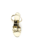 Prada Gold Calf Leather Bos Taurus Wedge Sandals