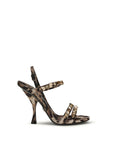 Dolce & Gabbana Brown Fabric Stiletto Heel Sandals