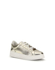 PINKO Gold Calf Leather Bos Taurus Platform Sneakers