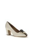Ferragamo Beige Calf Leather Bos Taurus High Heel Pumps
