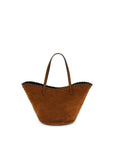 Staud Brown Calf Leather Bos Taurus Handbag