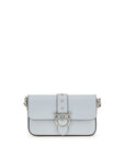 PINKO Blue Calf Leather Bos Taurus Shoulder Bag