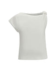 PINKO White Cotton Sleeveles T-Shirt