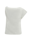 PINKO White Cotton Sleeveles T-Shirt