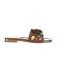 Twinset Marrone Leather Women Slipper