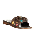 Twinset Marrone Leather Women Slipper