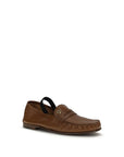 Versace Brown Lamb Ovis Aries Aries Slip-On Loafers