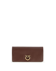 PINKO Bordeaux Calf Leather Bos Taurus Clutch Bag