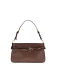 PINKO Brown Calf Leather Bos Taurus Shoulder Bag