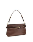 PINKO Brown Calf Leather Bos Taurus Shoulder Bag
