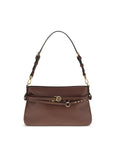 PINKO Brown Calf Leather Bos Taurus Shoulder Bag