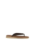 Miu Miu Brown Calf Leather Bos Taurus Flip-Flop Sandals
