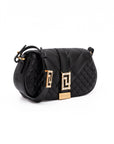 Versace Black Leather Quilted Shoulder Strap Bag