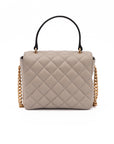 Versace Taupe Quilted Leather Handbag